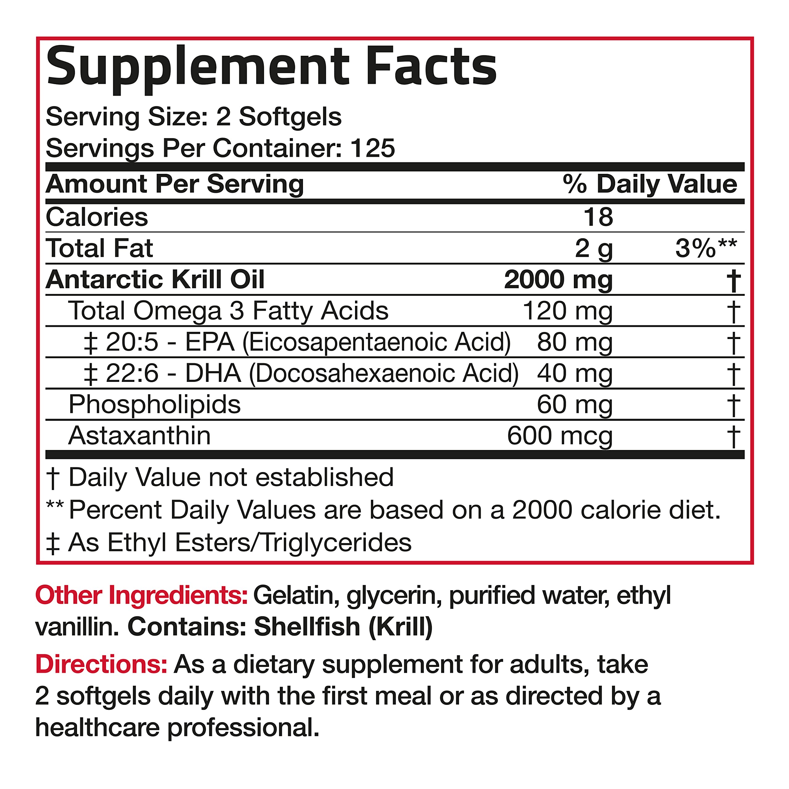Bronson Antarctic Krill Oil 2000 mg with Omega-3s EPA, DHA, Astaxanthin and Phospholipi Bronson Au supplements