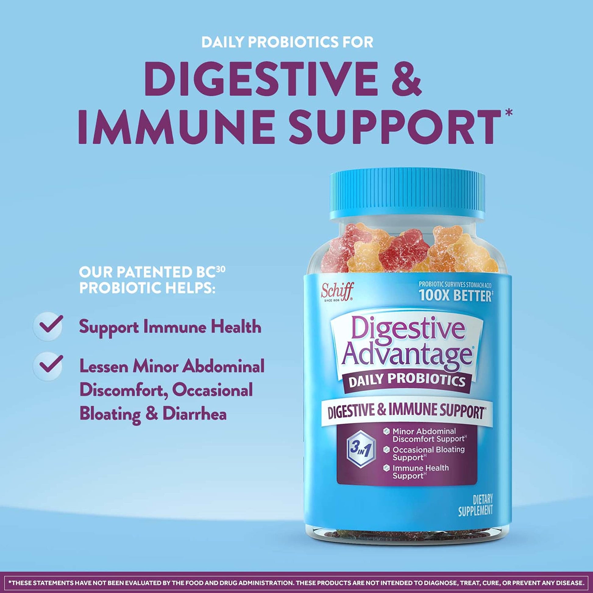 Vitafusion Fiber Well Sugar Free Fiber Supplement & Digestive Advantage Probiotic Vitafusion Au supplements