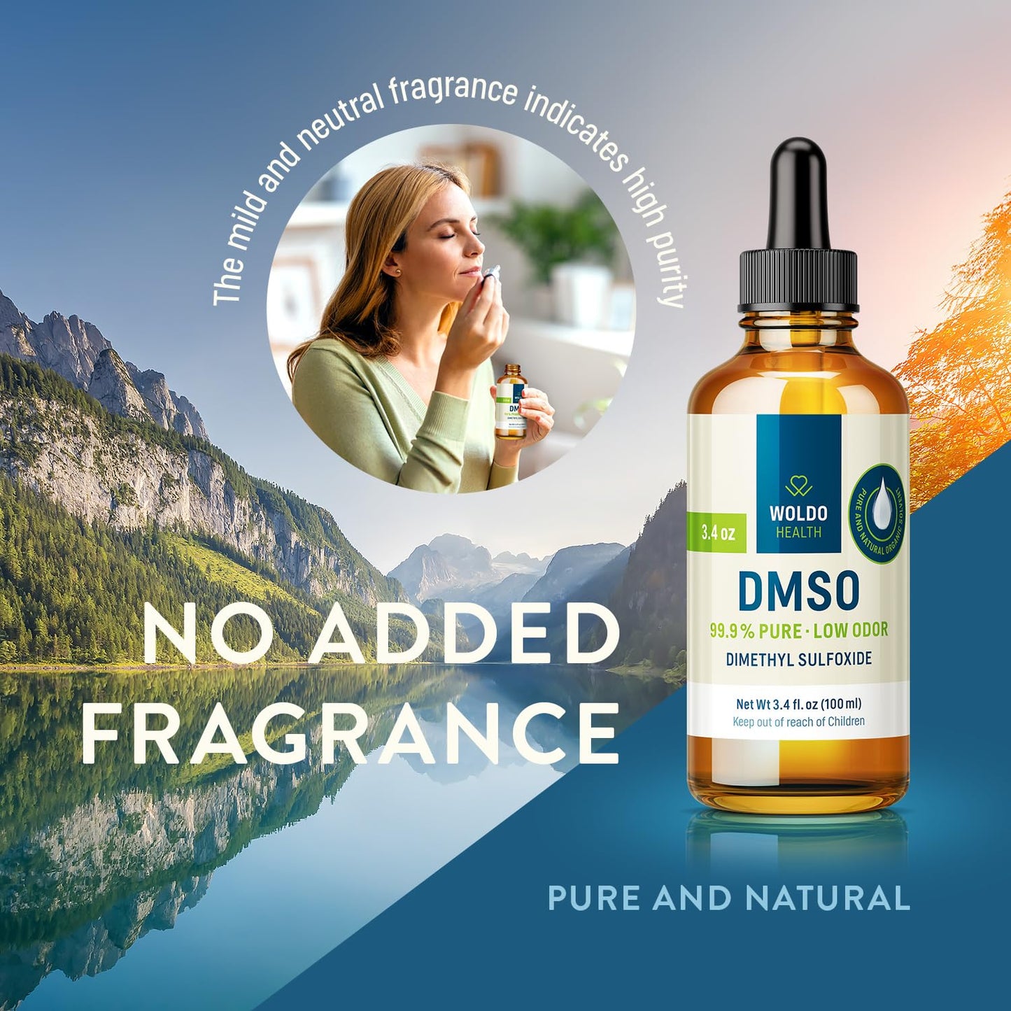WoldoHealth DMSO 99.9% Pharmaceutical Grade 3.38 oz - FT-IR Verified Dimethyl Sulfoxide, Low Odor Solvent in Glass Bottle with Dropper WoldoHealth buy supplements Au