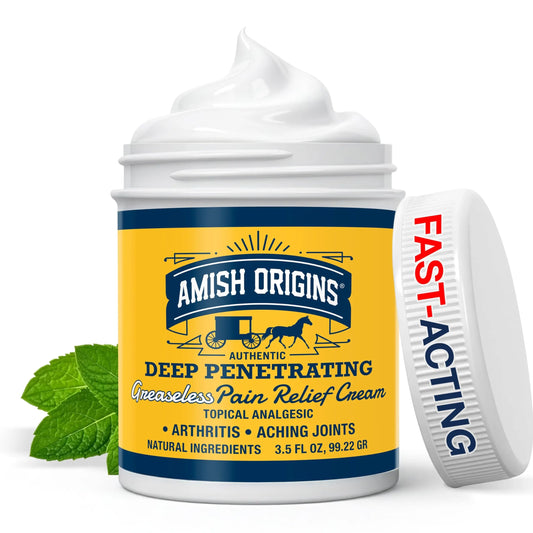Amish Origins Arthritis Pain Relief Cream - 3.5 oz - Maximum Strength Deep Penetrating for Joint, Muscle, Knee, Back, Feet, Hand, Ankle, Aches, 1 Pack Amish OriginsAU supplements