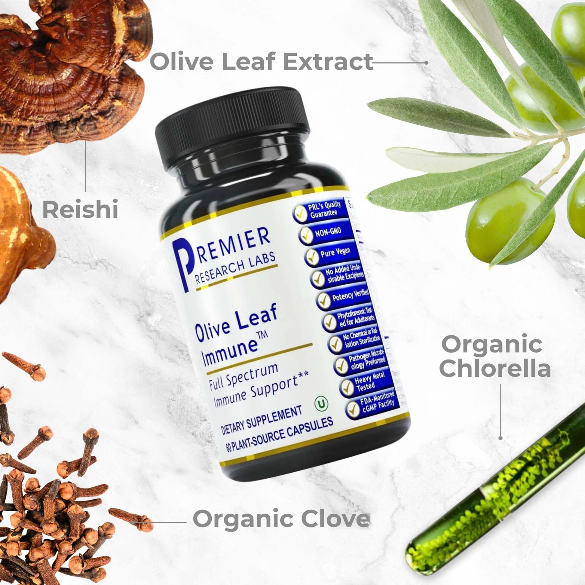 Premier Research Labs Olive Leaf Immune - Olive Leaf Extract Capsules, The Olive Leaf Pills with Phytonutrient Oleuropeinm, Herbal Supplement for Immune & Heart Health Support - 60 Vegetarian Capsules Premier Research Labs Au supplements