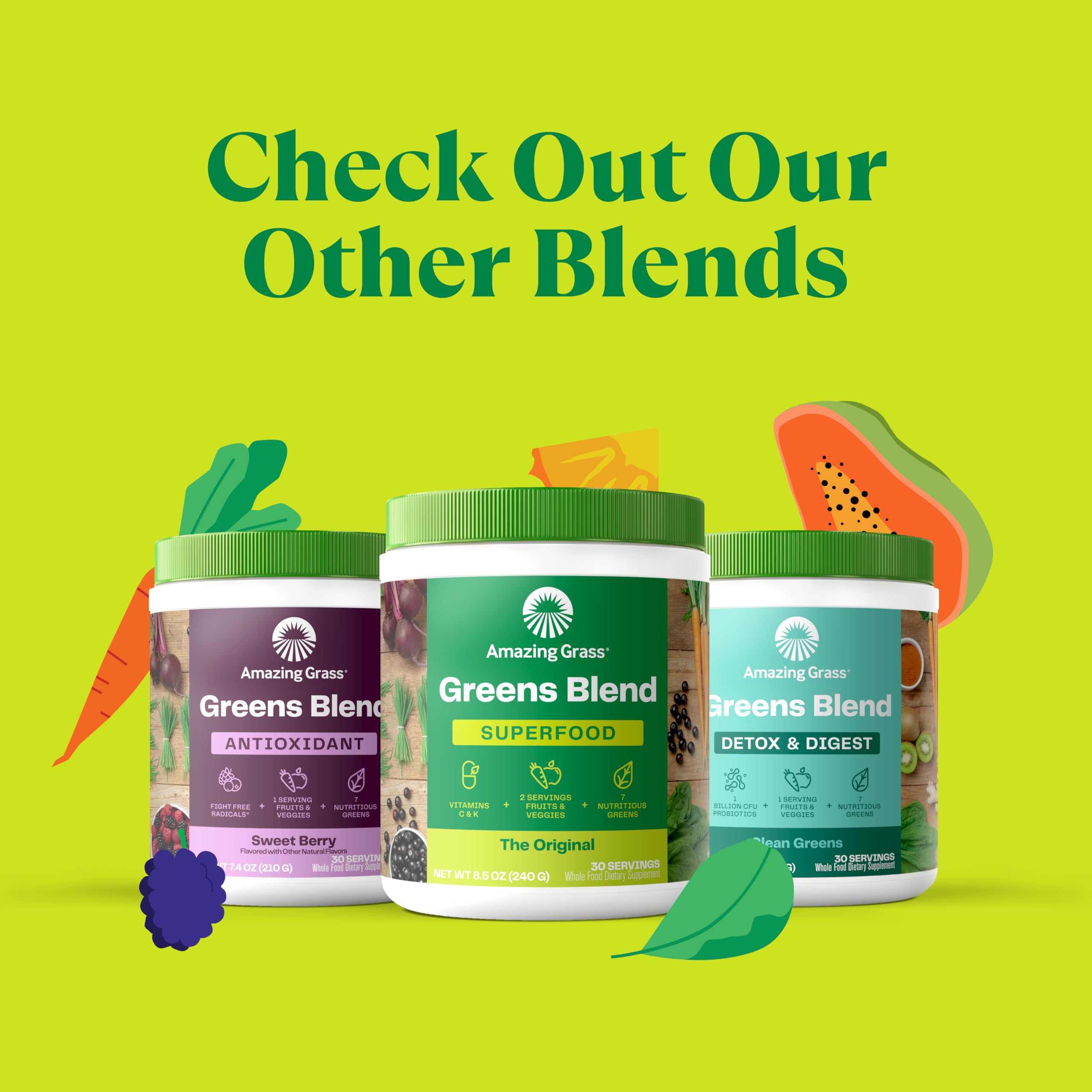 Amazing Grass Greens Blend Mood: Super Greens Powder Smoothie Mix for Mood, Relaxat Amazing Grass Au supplements