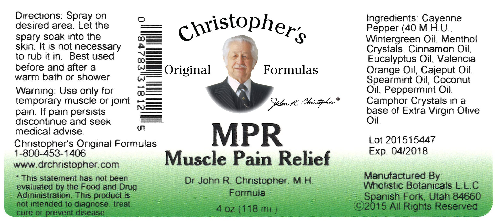 Christopher's Muscle Pain Relief - 4 fl oz Christopher's Original Formulas Au supplements