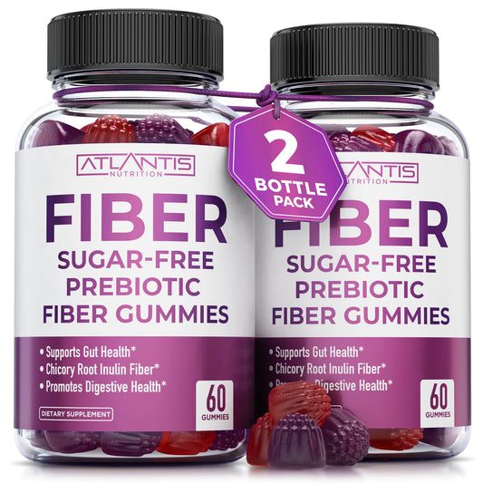 Atlantis Nutrition Sugar Free Fiber Gummies for Adults - 5G Fiber Supplement Formulated with 5.4G Prebiotic Digestive Blend/Serving - Supports Gut Health & Healthy Digestion Atlantis NutritionUS supplements