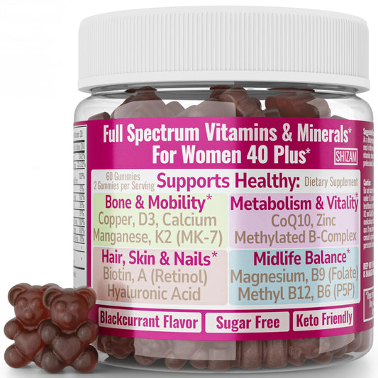 SHIZAM Vitamin D3 K2 MK-7 Gummies with Magnesium, Folate (5-MTHF), Methylfolate, CoQ10, B6 P5P & Methylated B-Complex for Women 40+ SHIZAMAU supplements