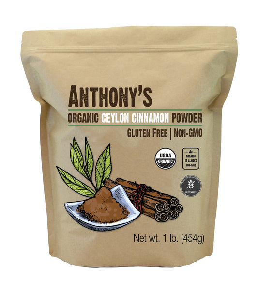 Anthony's Organic Ceylon Cinnamon Powder, 1 lb, Ground, Gluten Free, Non Irradiated, Non GMO, Keto Friendly Anthony'sUS supplements
