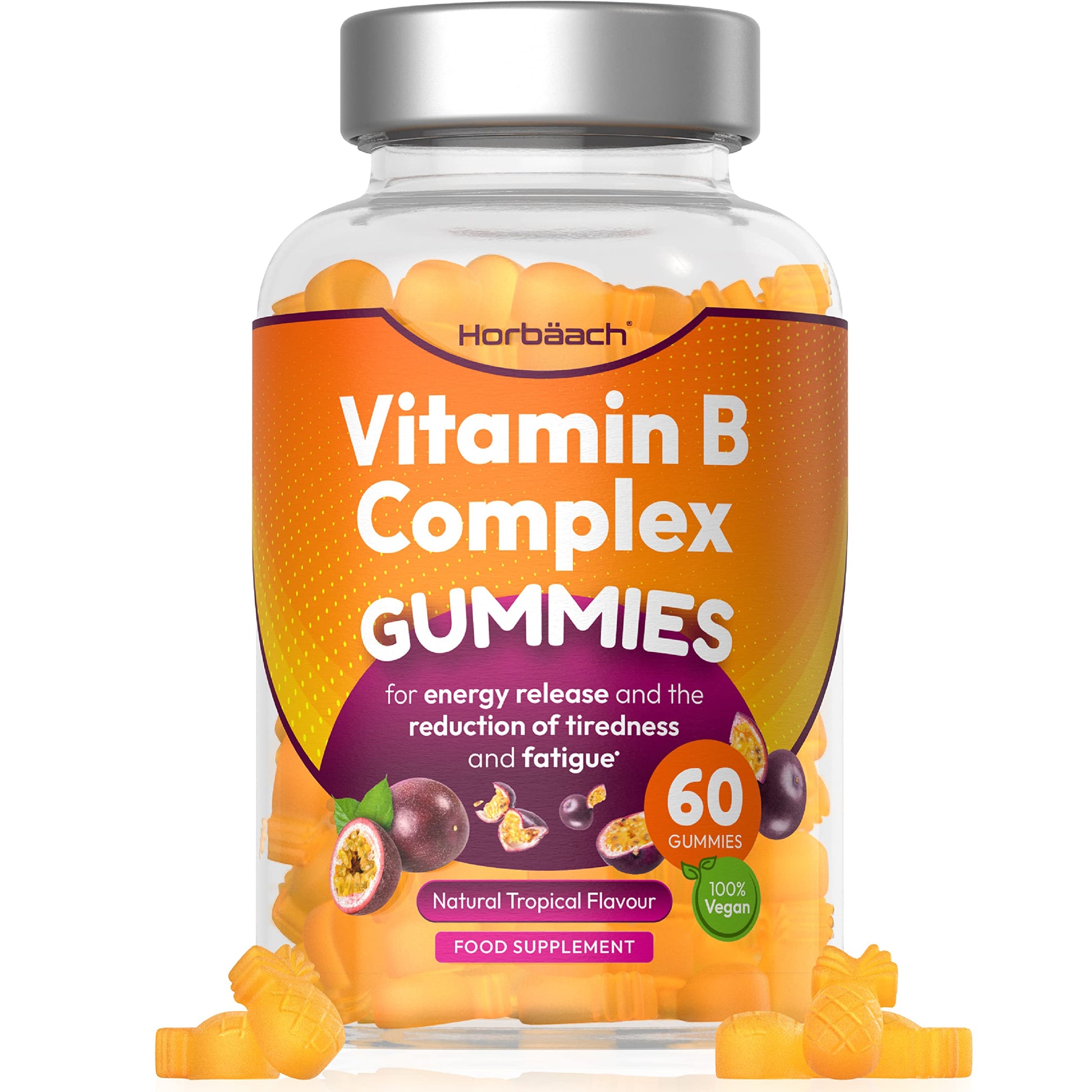 Vitamin B Complex Gummies | 60 Vegan Gummies - Tablet Alternative | High Strength B12 Horbäach Au supplements