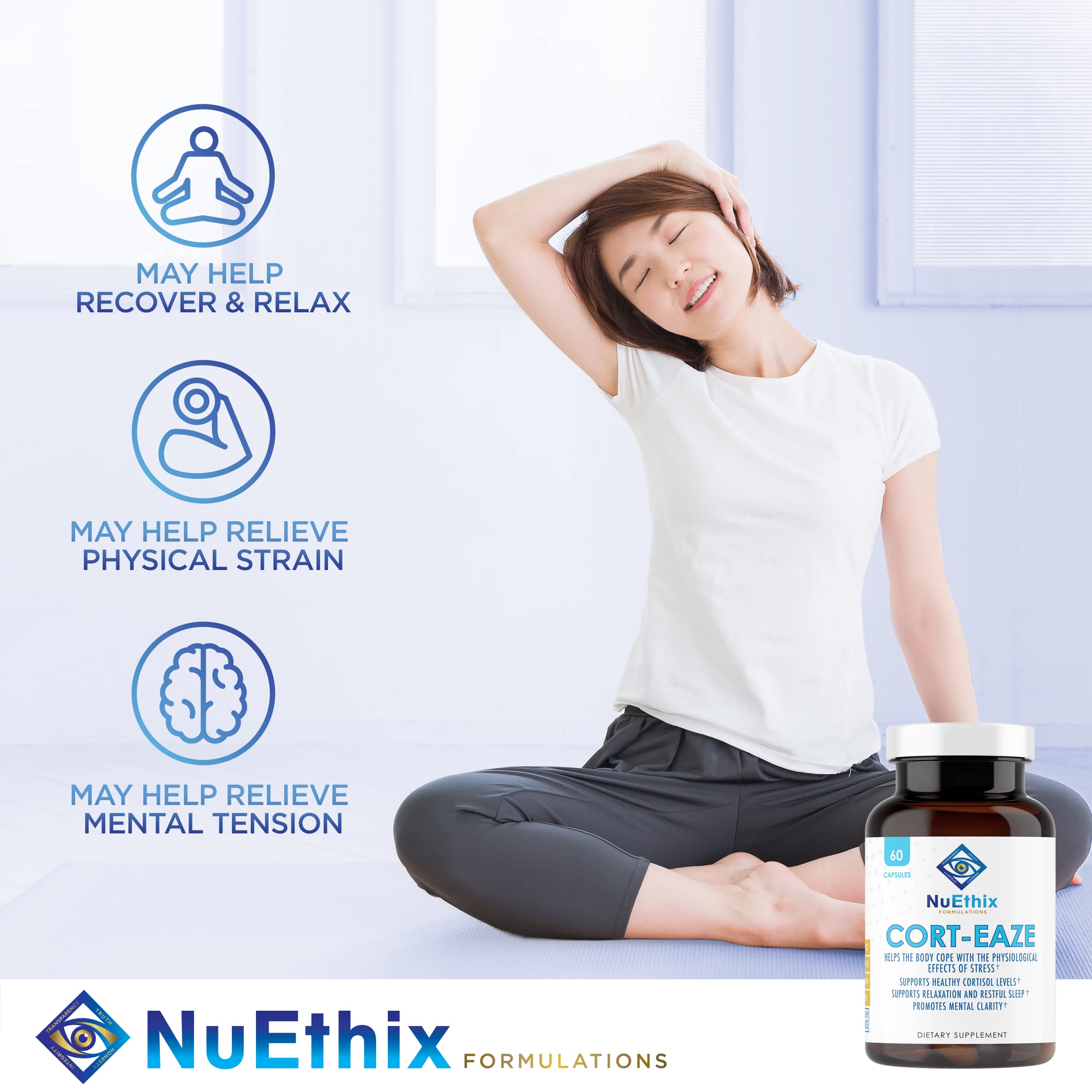 NuEthix Formulations Relaxation Supplement Bundle: Cort-Eaze Cortisol-Control Supplement, 60 Capsules, 30 Servings and Relax Liposomal, 2 Fluid Ounces, 30 Servings NuEthix Formulations Au supplements