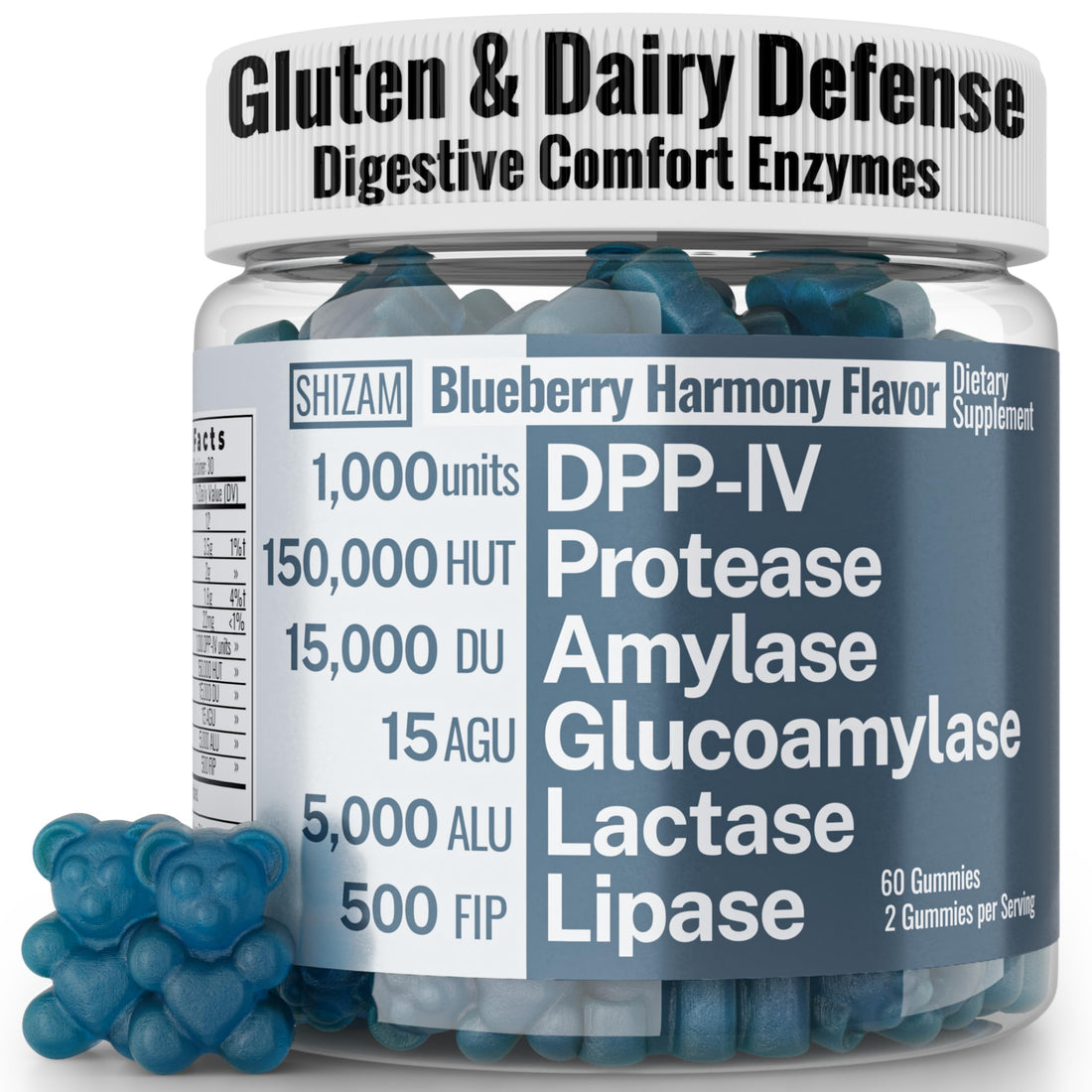 Gluten & Lactase Digestive Enzyme Gummies – Lactase Pancreatic Enzymes with DPP‑IV Lipase Gluco‑Amylase Lactase, Drops Chewables Capsules Pills Powder Supplement Alt, Pancreatic Support, for Kids SHIZAM Au supplements