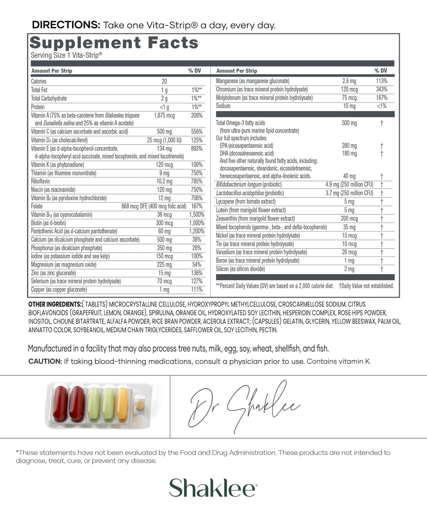 Shaklee - Vitalizer™ Men - Advanced Nutrition Vita-Strips® with Vitamins, Minerals, Omega-3s, Probiotics & More for Heart, Joint, Immune, Bone, Digestive Health & Physical Energy - 30 Vita-Strips® ShakleeAu supplements