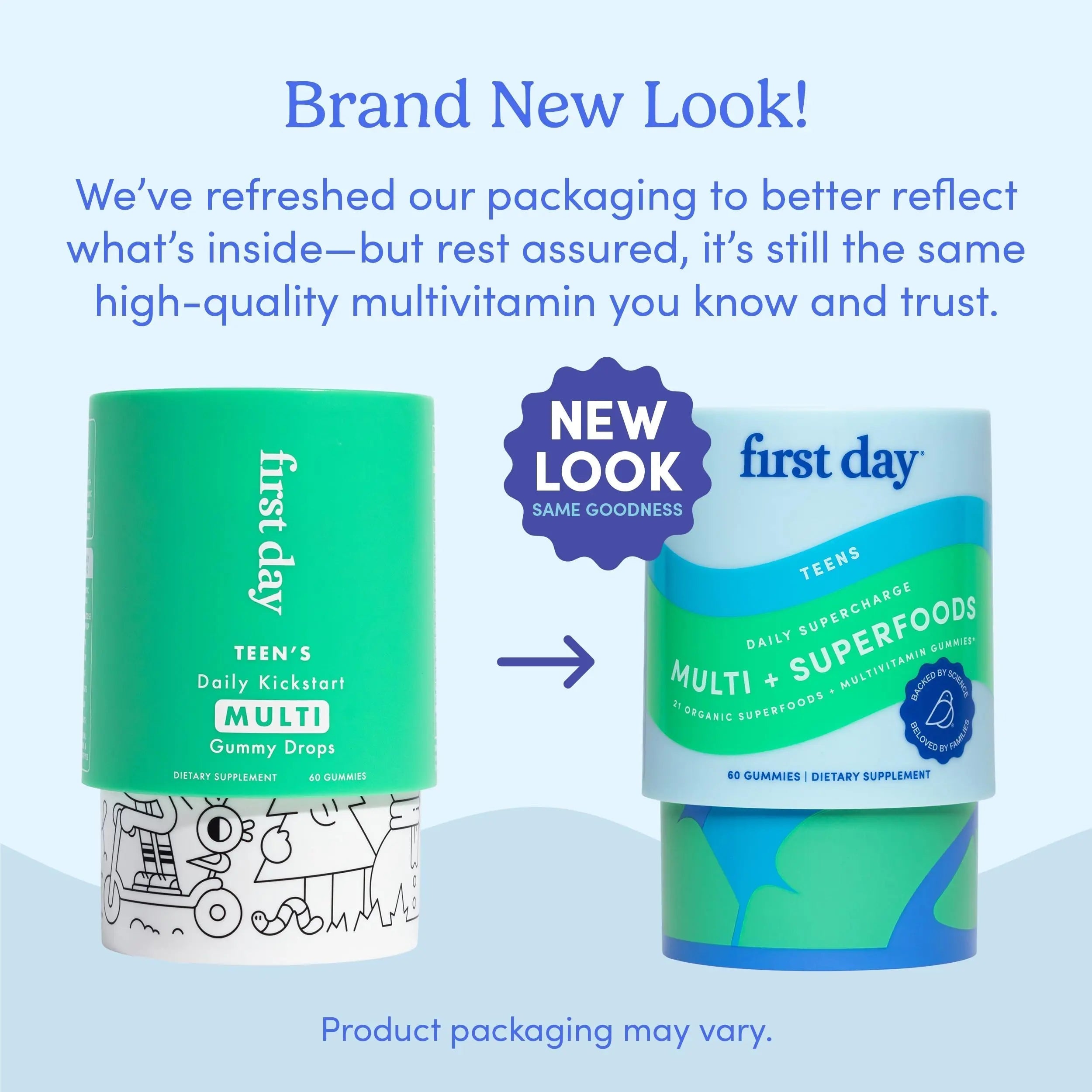FIRST DAY Vitamins for Teens - Teen Multi Vitamins for Girls & Boys 12-17, Organic Fruit & Veggie Blend - 12 Key Nutrients FIRST DAY Au supplements