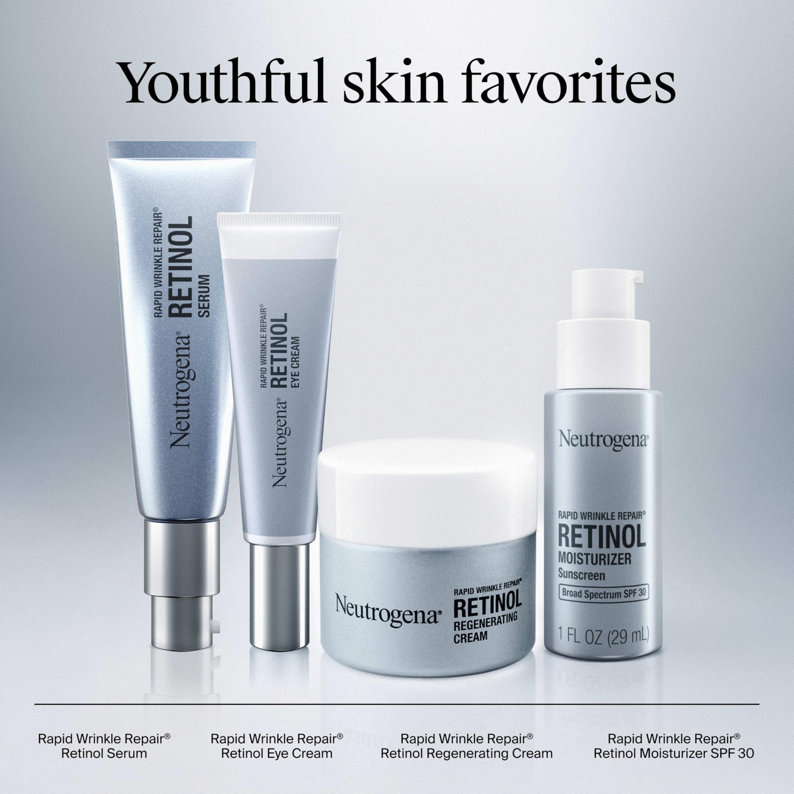 Neutrogena Rapid Wrinkle Repair Retinol Face Moisturizer, Daily Anti-Aging Face Cream with Retinol & Hyaluronic Acid to Fight Fine Lines, Wrinkles, & Dark Spots, 1.7 oz