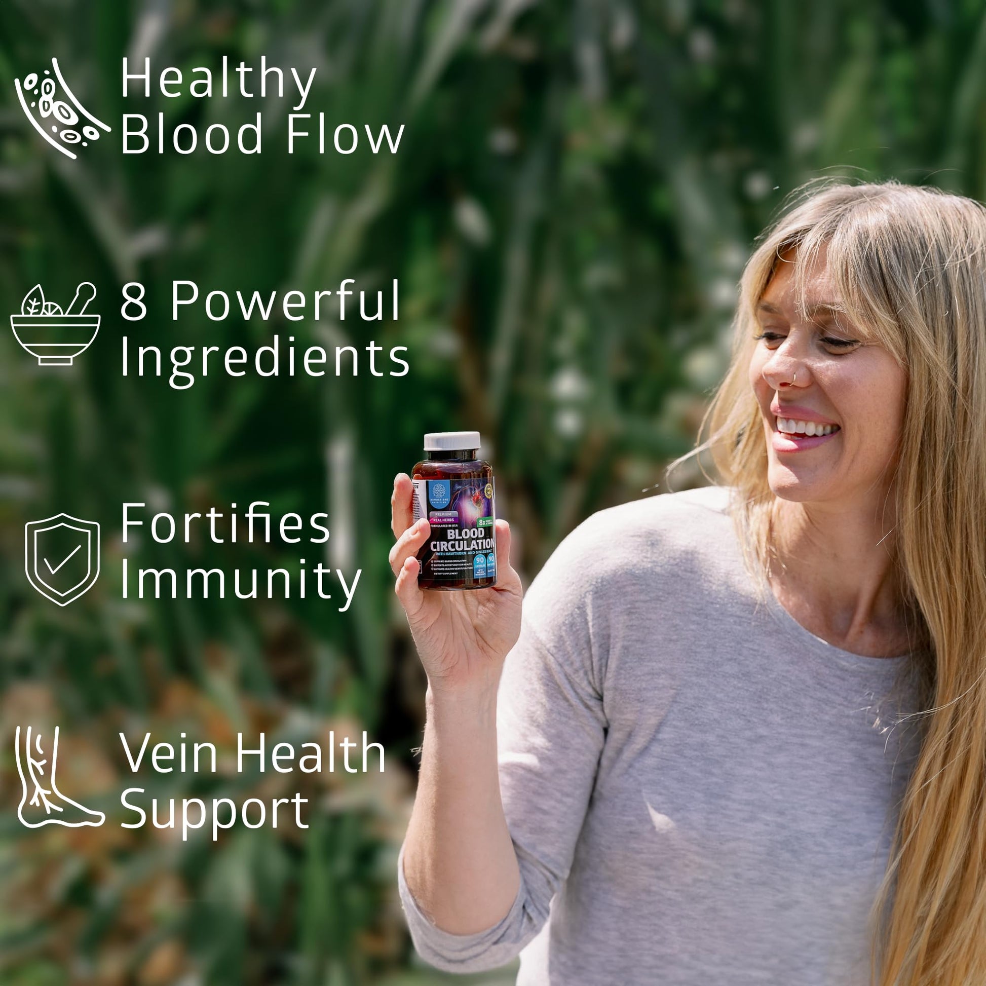 Number One Nutrition Premium Blood Circulation Supplement for Women and Men [8 Powerful Herbs & Vitamins] All Natural Blood Flow Supplement with Hawthorn, Butchers Broom and Cayenne Pepper, 90 Caps Number One Nutrition Au supplements