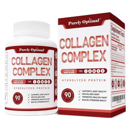 Purely Optimal Premium Multi Collagen Peptides Capsules (Types I, II, III, V, X) - Hair Purely OptimalAU supplements