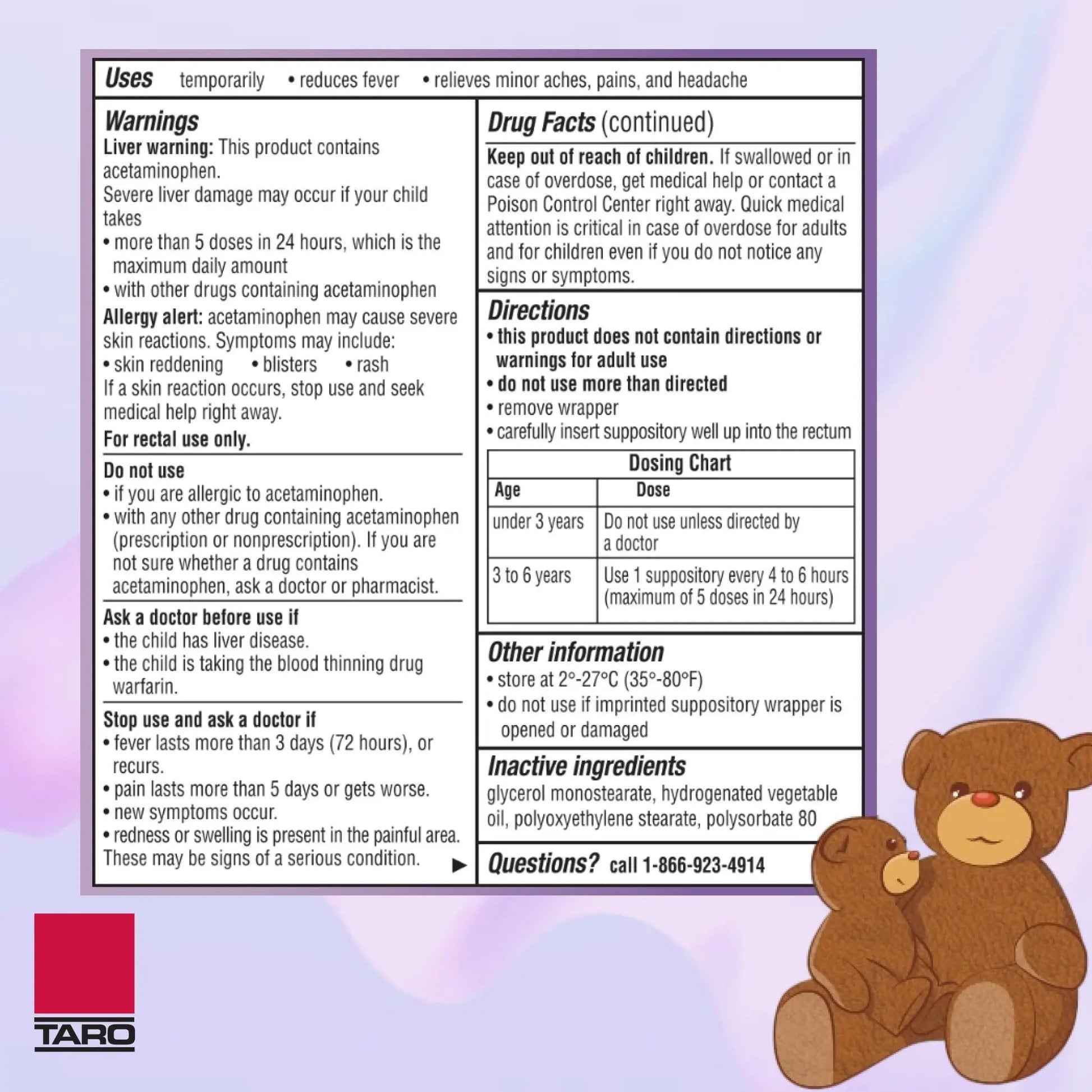 Feverall Infant Acetaminophen Suppositories 6 Rectal Suppositories 120 mg Each Pain Reliever/Fever Reducer. Paraben Free, No Artificial Colors or Other preservatives. Ages 3-6 Years Feverall Au supplements