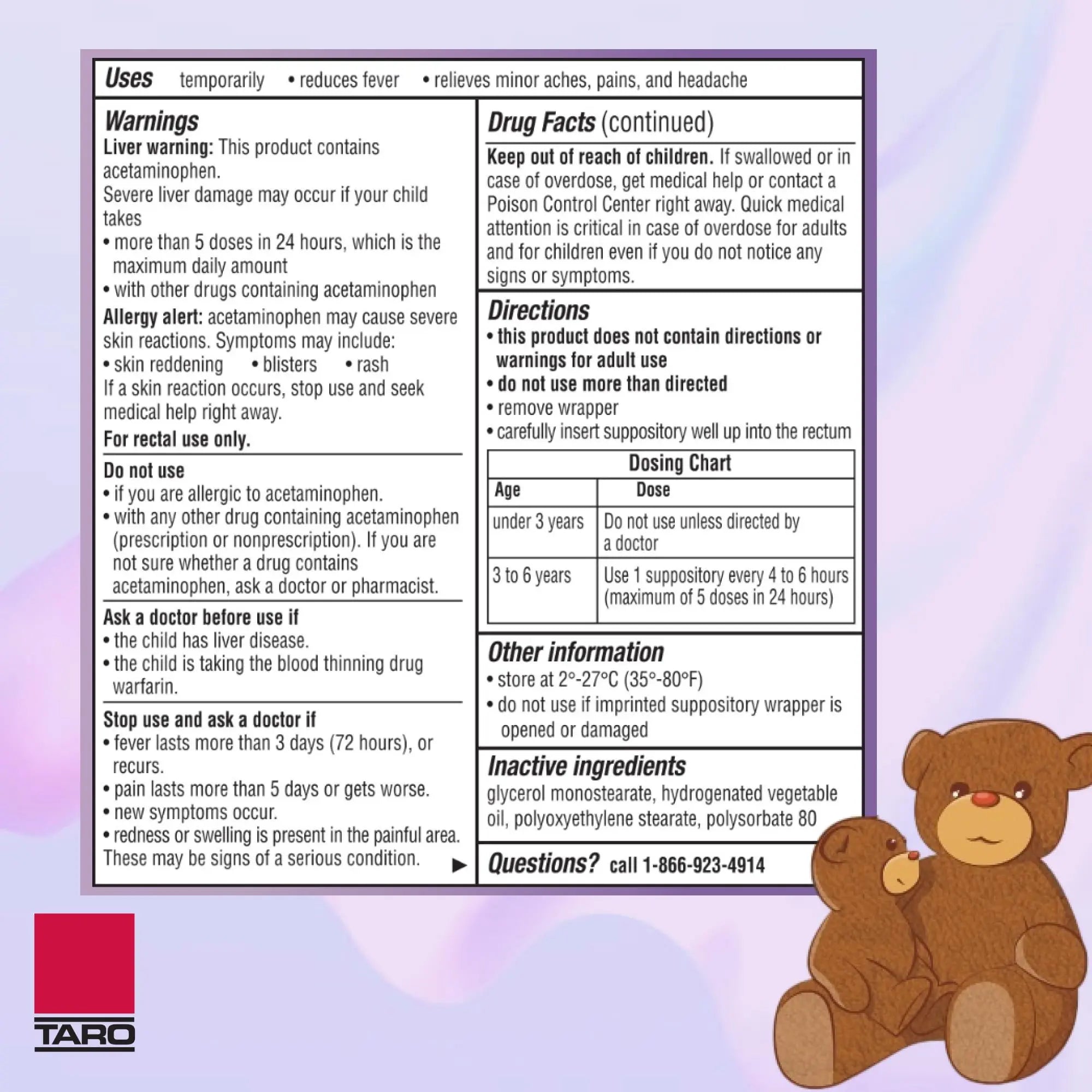 Feverall Infant Acetaminophen Suppositories 6 Rectal Suppositories 120 mg Each Pain Reliever/Fever Reducer. Paraben Free, No Artificial Colors or Other preservatives. Ages 3-6 Years Feverall Au supplements