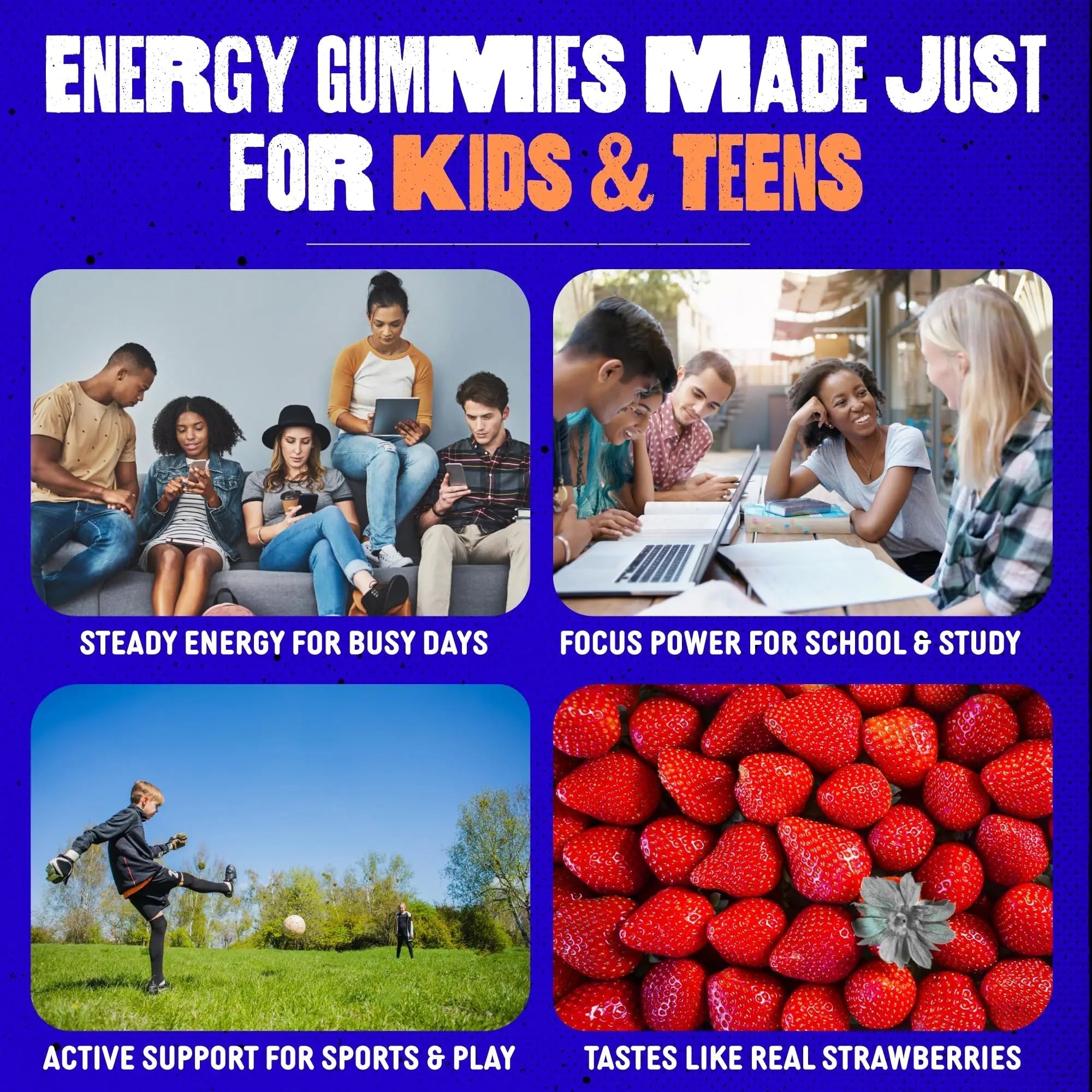 SAM+LEO Vitamin B Complex Gummies with Biotin for Kids & Teens - Caffeine-Free Focus & Energy Support Supplement Gummies | SAM+LEO Au supplements