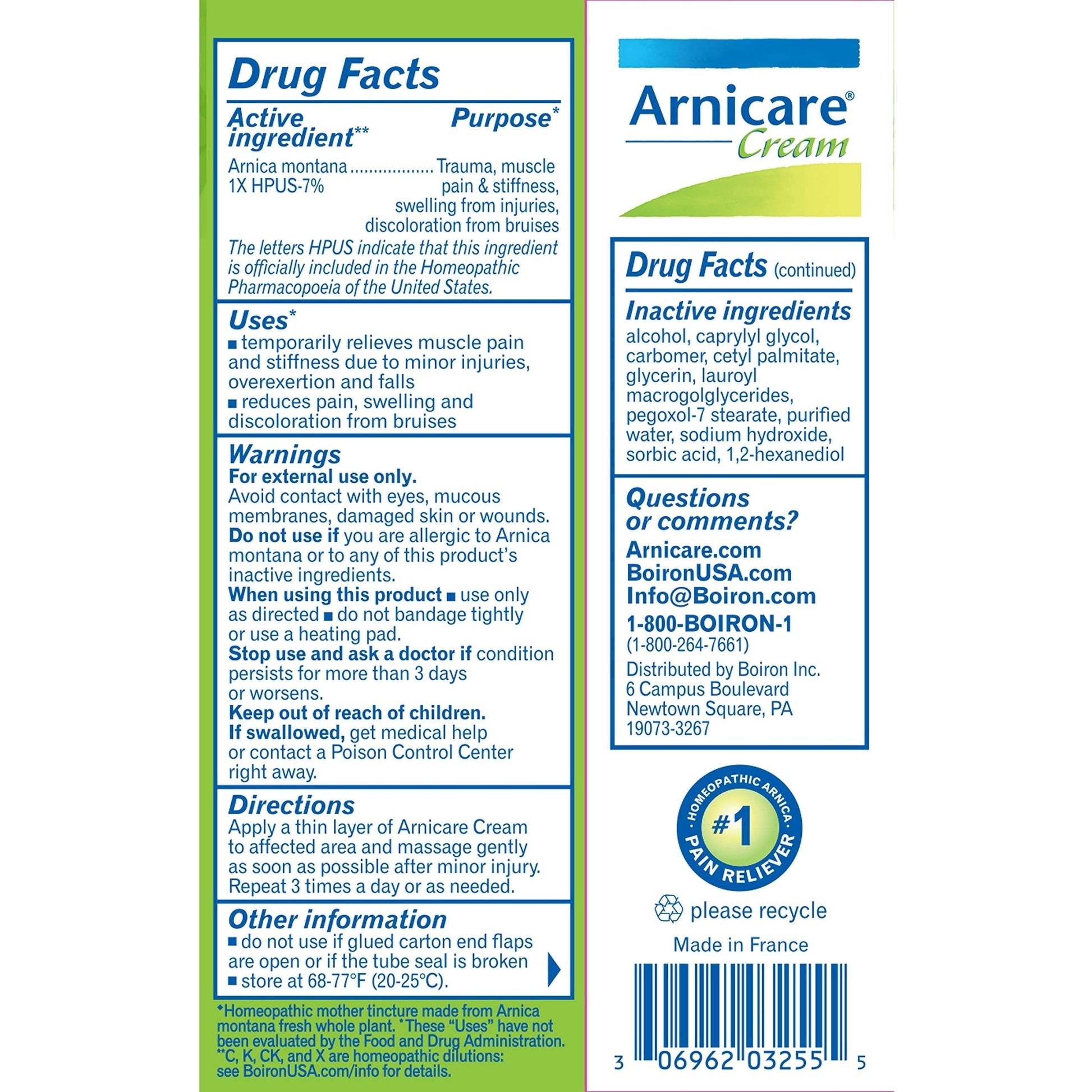 Boiron Arnicare Cream 1.33 oz (Pack of 4) Boiron Au supplements
