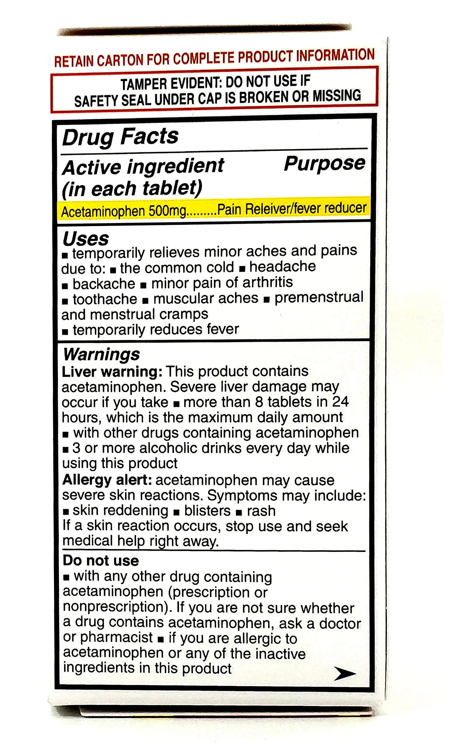 Pharbetol 500mg Extra Strength Tablets 100 Count (Generic Extra Strength) PHARBEST PHARMACEUTICALS Au supplements