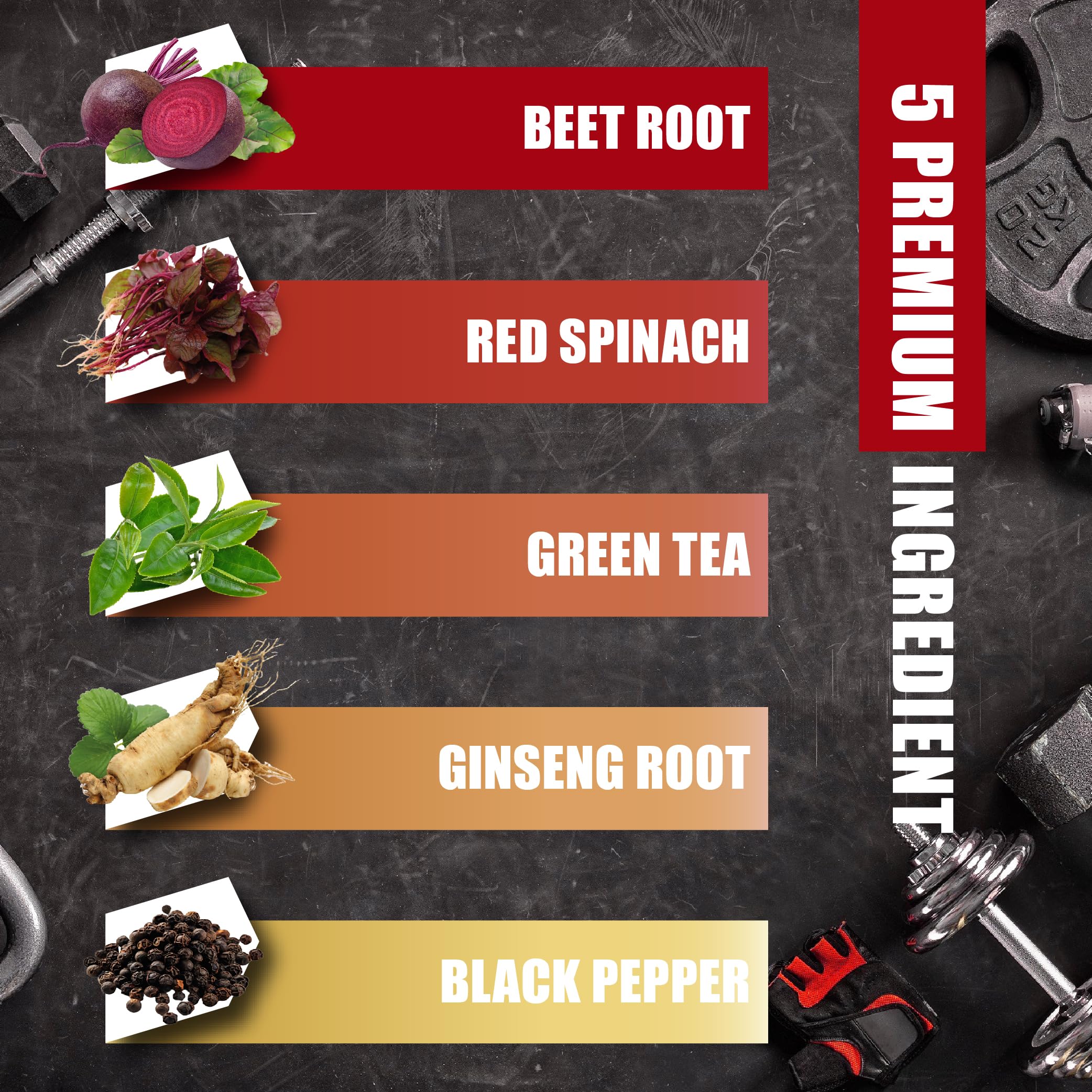 Beet Root Capsules - Green Tea, Red Spinach, Ginseng, Black Pepper - 90 Count - Supports Digestive, Immune System, Energy Levels - 3 Month Supply BMVINVOL Au supplements