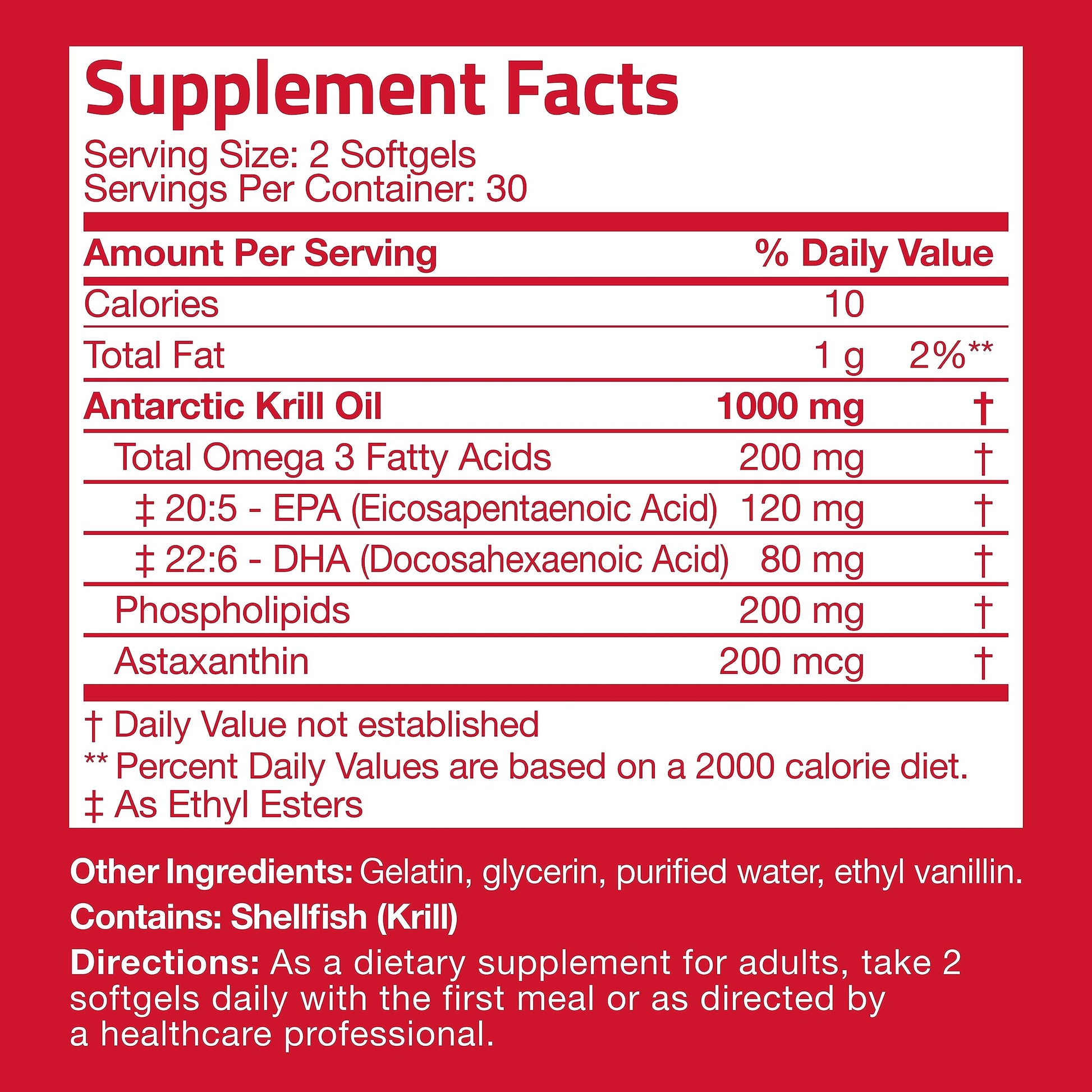 Bronson Antarctic Krill Oil 1000 mg with Omega-3s EPA, DHA, Astaxanthin Bronson Au supplements