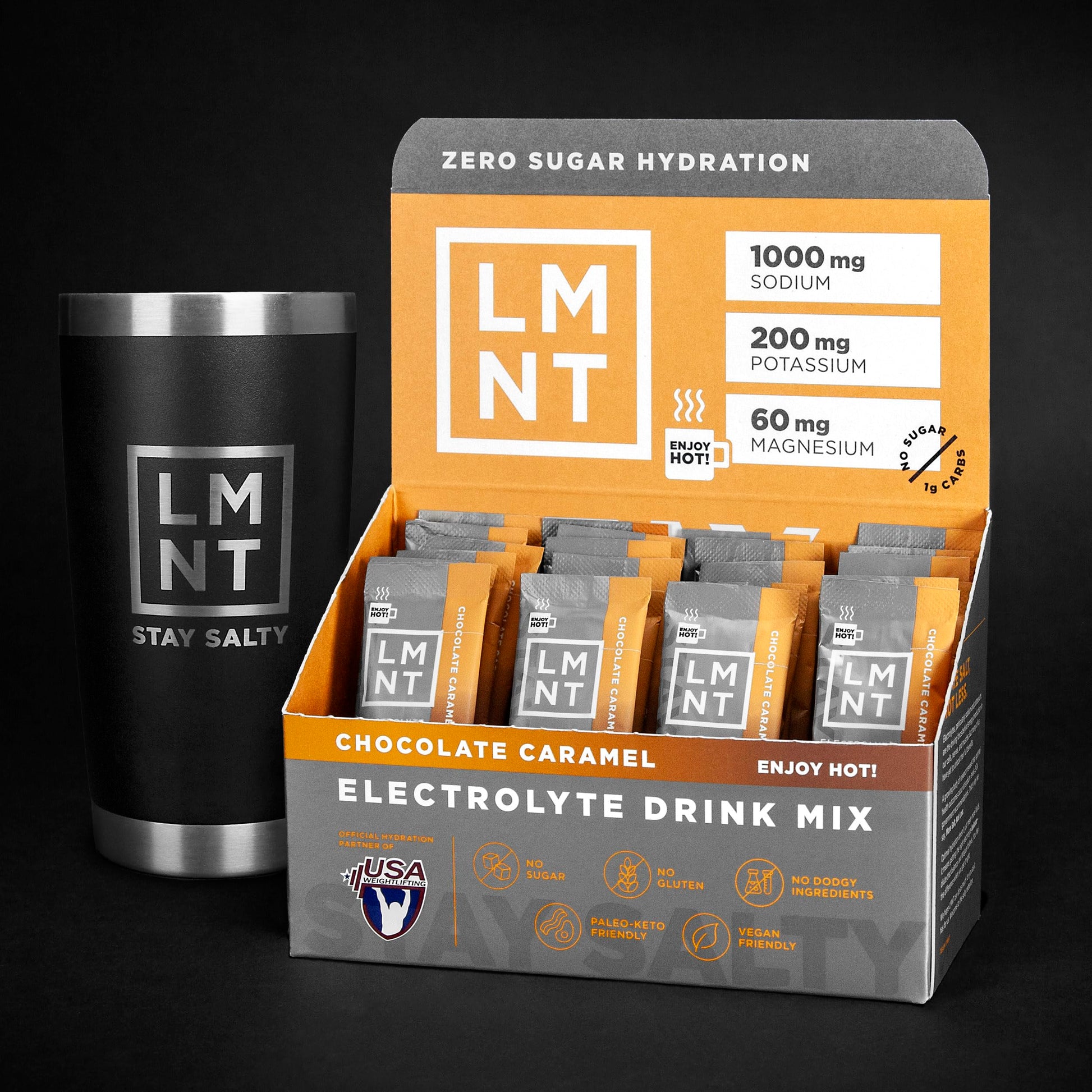 LMNT Hot Chocolate and Coffee Mixer - Chocolate Caramel Salt Electrolytes | No Sugar Drink LMNT Au supplements