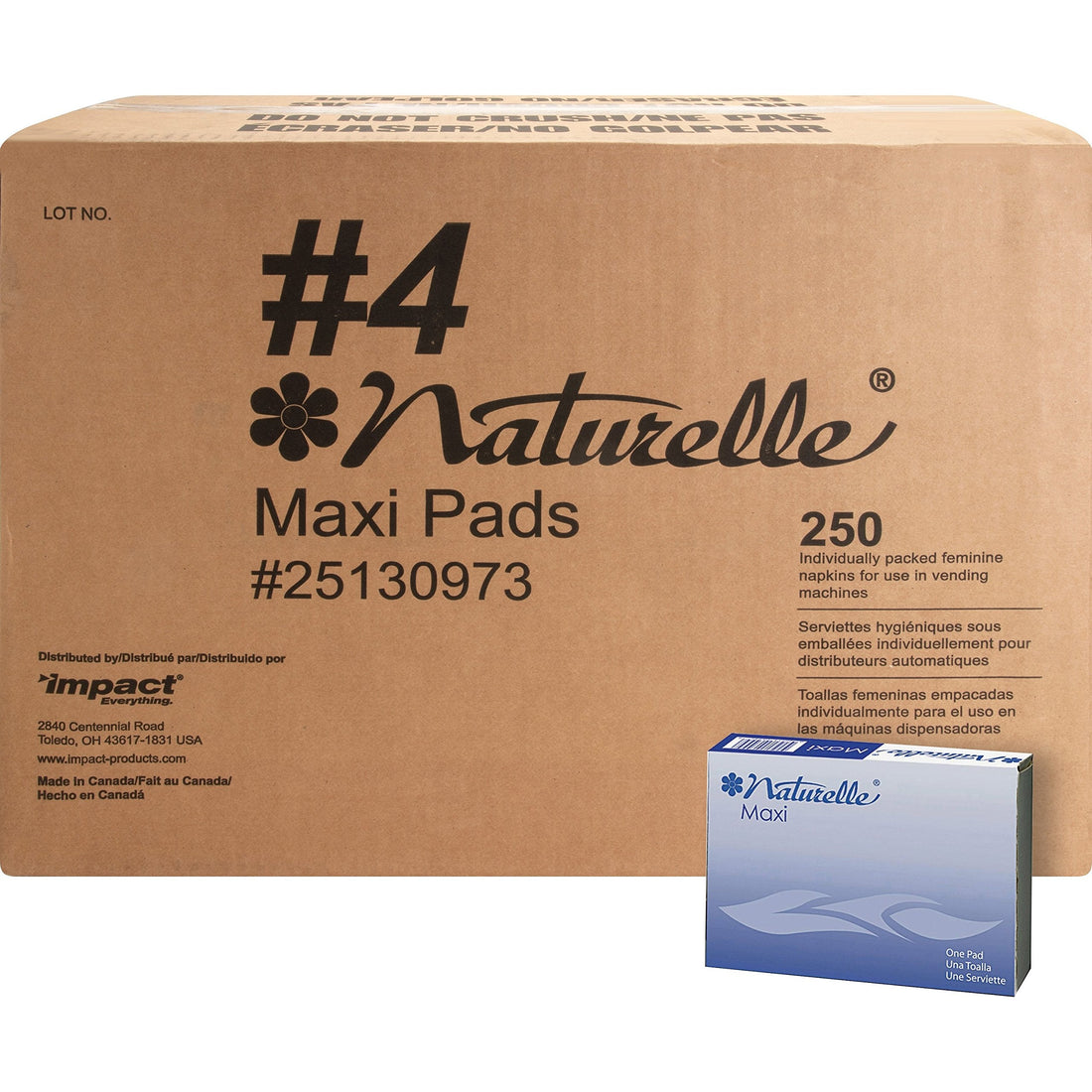 Impact Products 25130973 Maxi Pads, Naturelle, Regular, Vendor Refills, WE Rochester Midland uk supplements