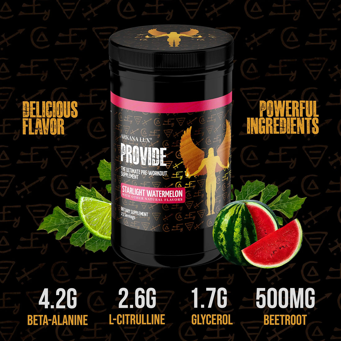 Arkana Lux Provide Pre-Workout Supplement with Beta Alanine, L-Citrulline, Glycerol Arkana Lux uk supplements