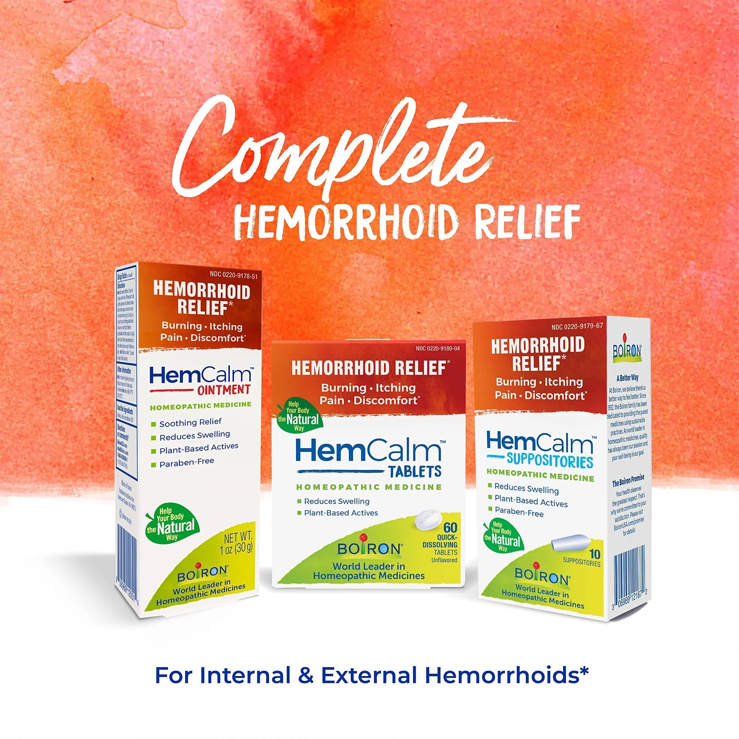 Boiron HemCalm Tablets for Hemorrhoid Relief of Pain, Itching, Swelling or Discomfort - 60 Count Boiron Au supplements