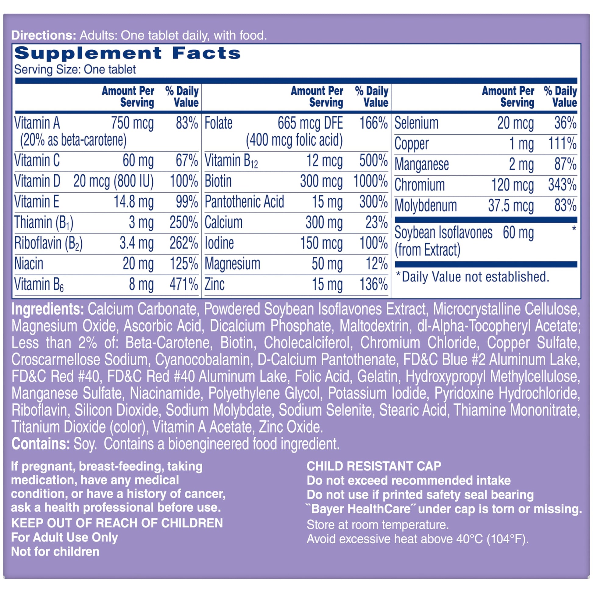 One A Day Women's Menopause Multivitamin with Vitamin A, Vitamin C, Vitamin D, Vitamin E and Zinc ONE A DAY Au supplements