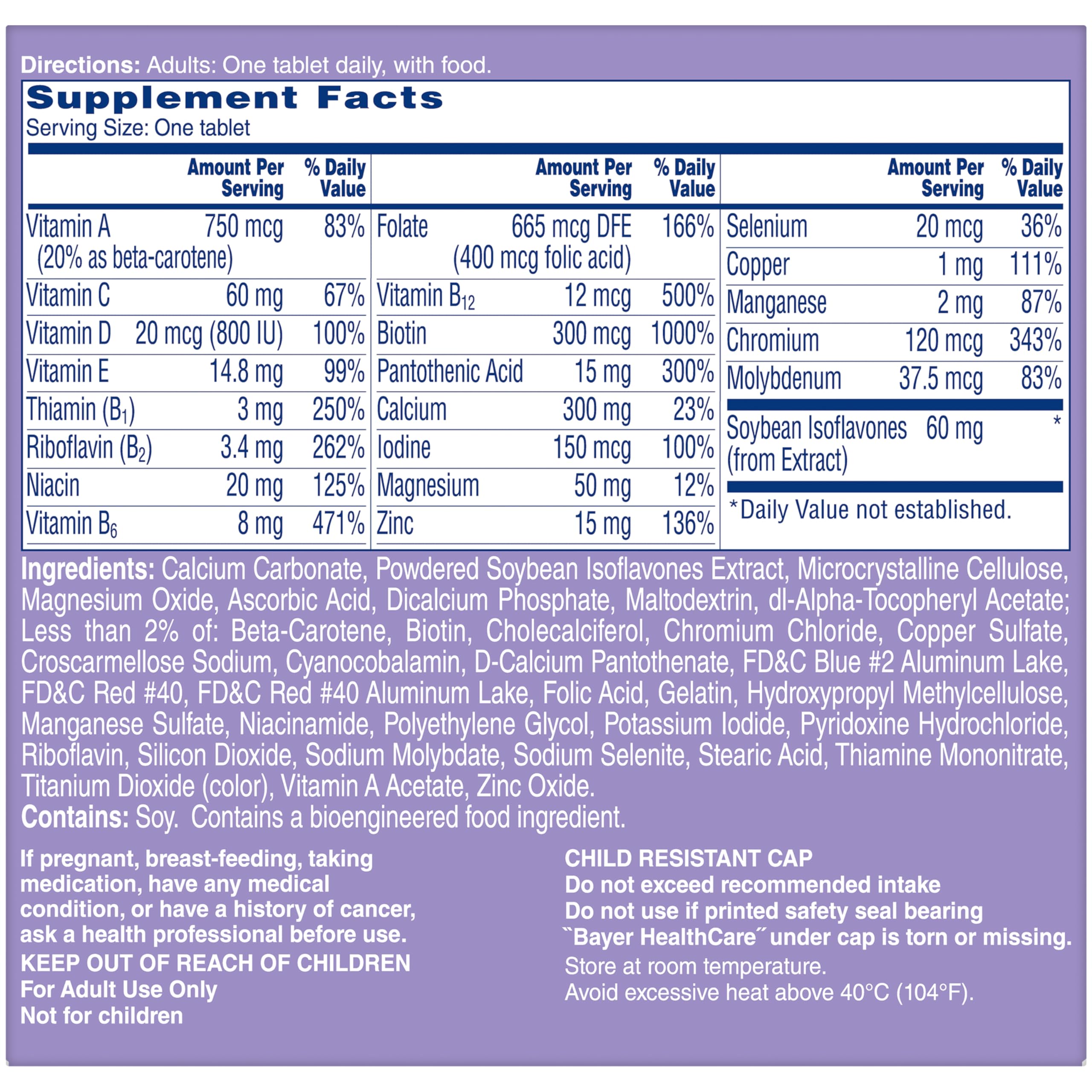 One A Day Women's Menopause Multivitamin with Vitamin A, Vitamin C, Vitamin D, Vitamin E and Zinc ONE A DAY Au supplements
