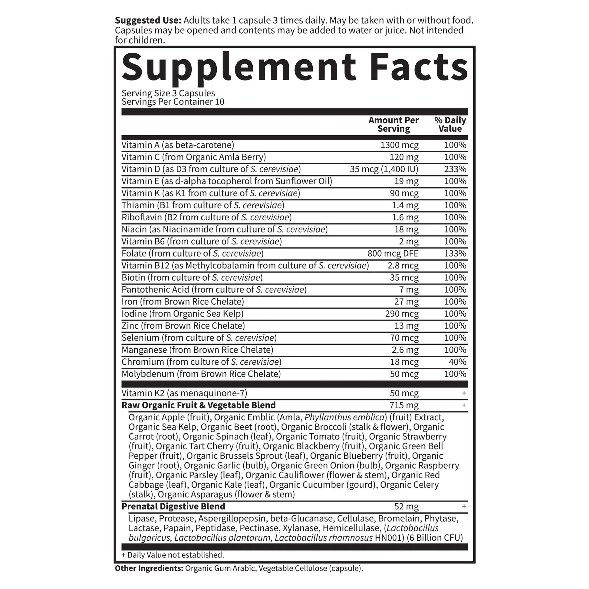 Garden of Life Prenatal Multivitamin for Women with Iron, Folate & Vitamin C and D3 for Neural Development & Probiotics for Immune Support Garden of Life Au supplements