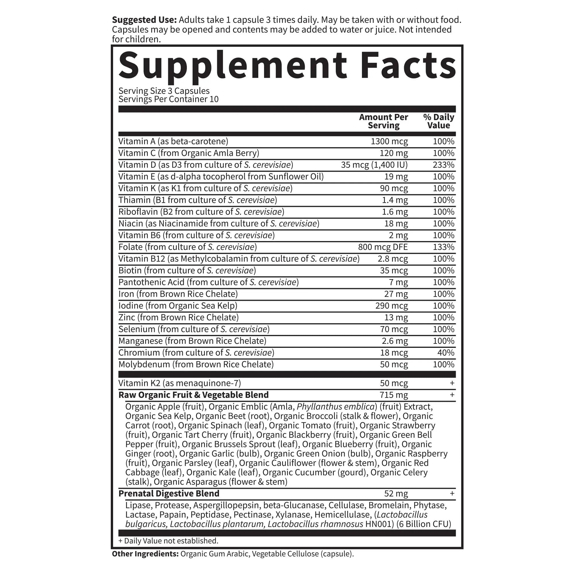 Garden of Life Prenatal Multivitamin for Women with Iron, Folate & Vitamin C and D3 for Neural Development & Probiotics for Immune Support Garden of Life Au supplements