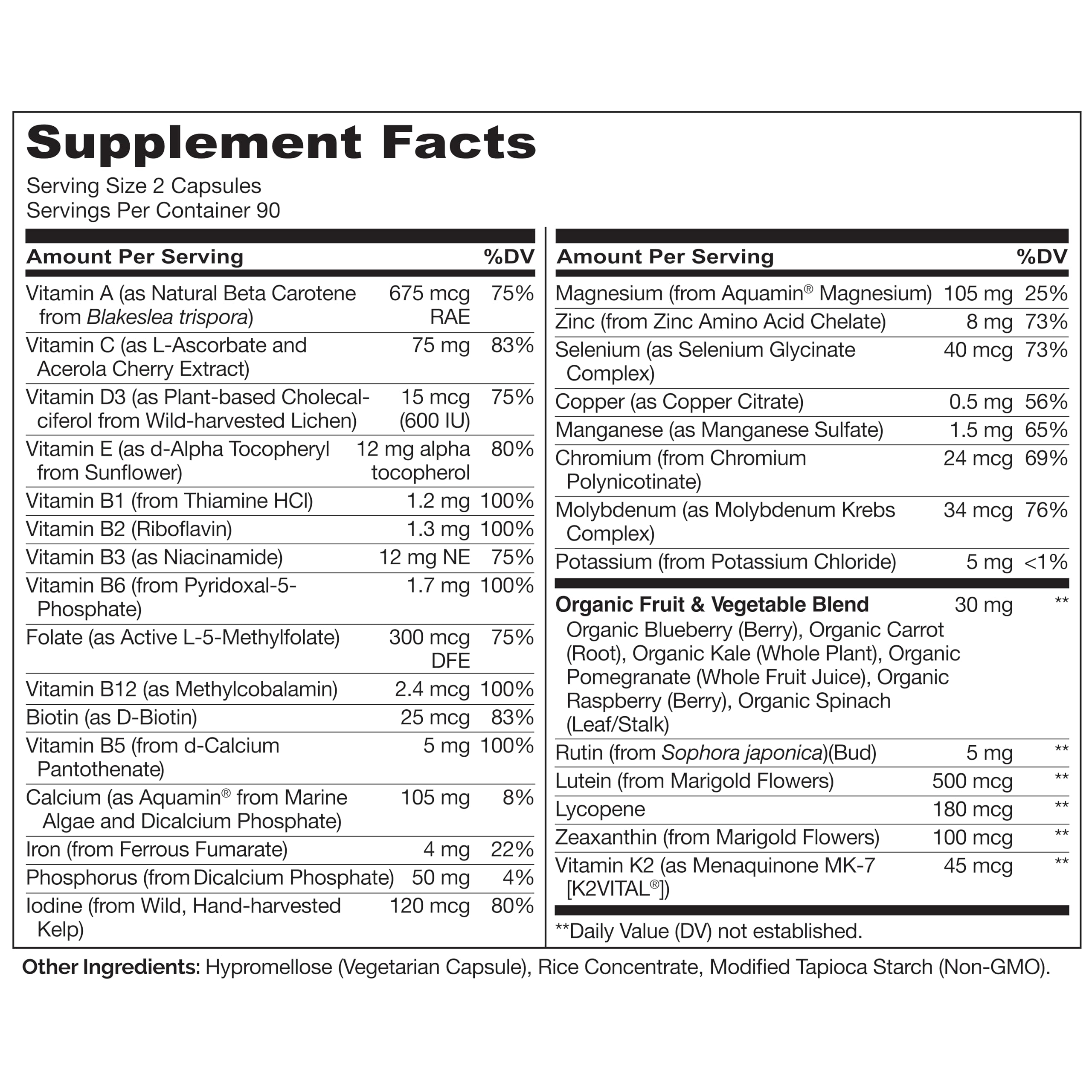 NATURELO Multivitamins for Teenage Girls/Boys, 180 Capsules, Whole Food Multivitamin with Minerals, Non-GMO, Vegetarian NATURELO Au supplements