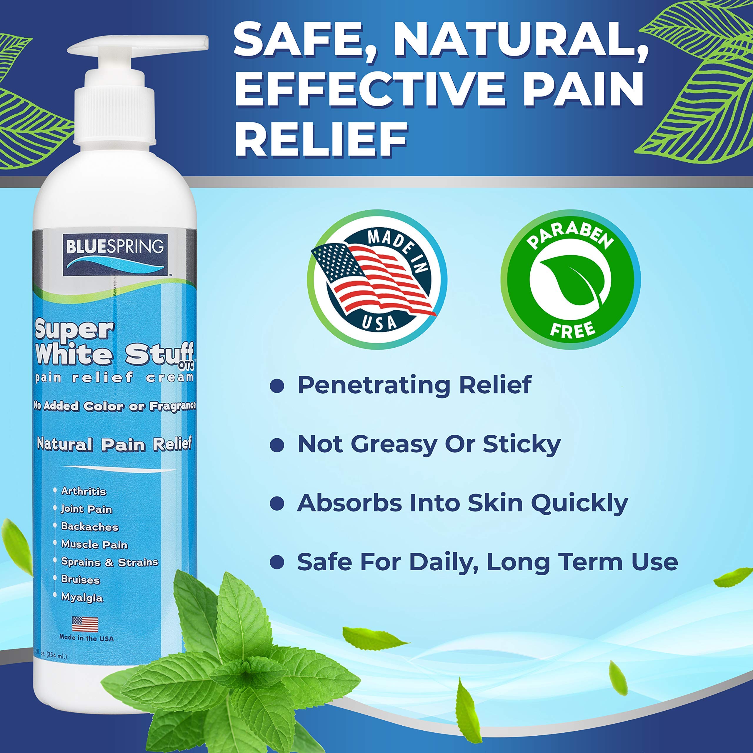 Emu Therapy Super White Stuff OTC 12-oz. Pump Bottle - Natural, Made in USA, Paraben-Free, Works in As Little As 5 Minutes for Joint/Muscle Pain, Backaches, Sprains/Strains, Bruises & More Emu Therapy Au supplements
