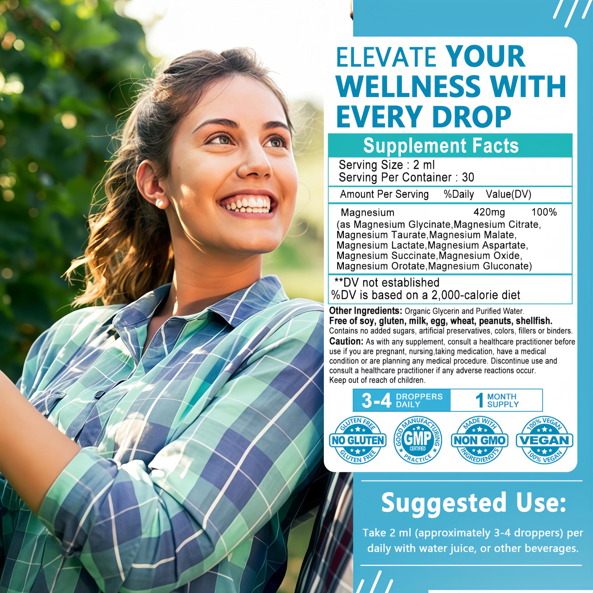High Absorption Magnesium Complex Drops | 10-in-1 Liquid Magnesium Complex for Women & Men with Glycinate,Citrate,Taurate | for Stress Relief,Sleep,Heart Health | Vegan,Non-GMO,Fast-Acting Formula JINGYAT Au supplements