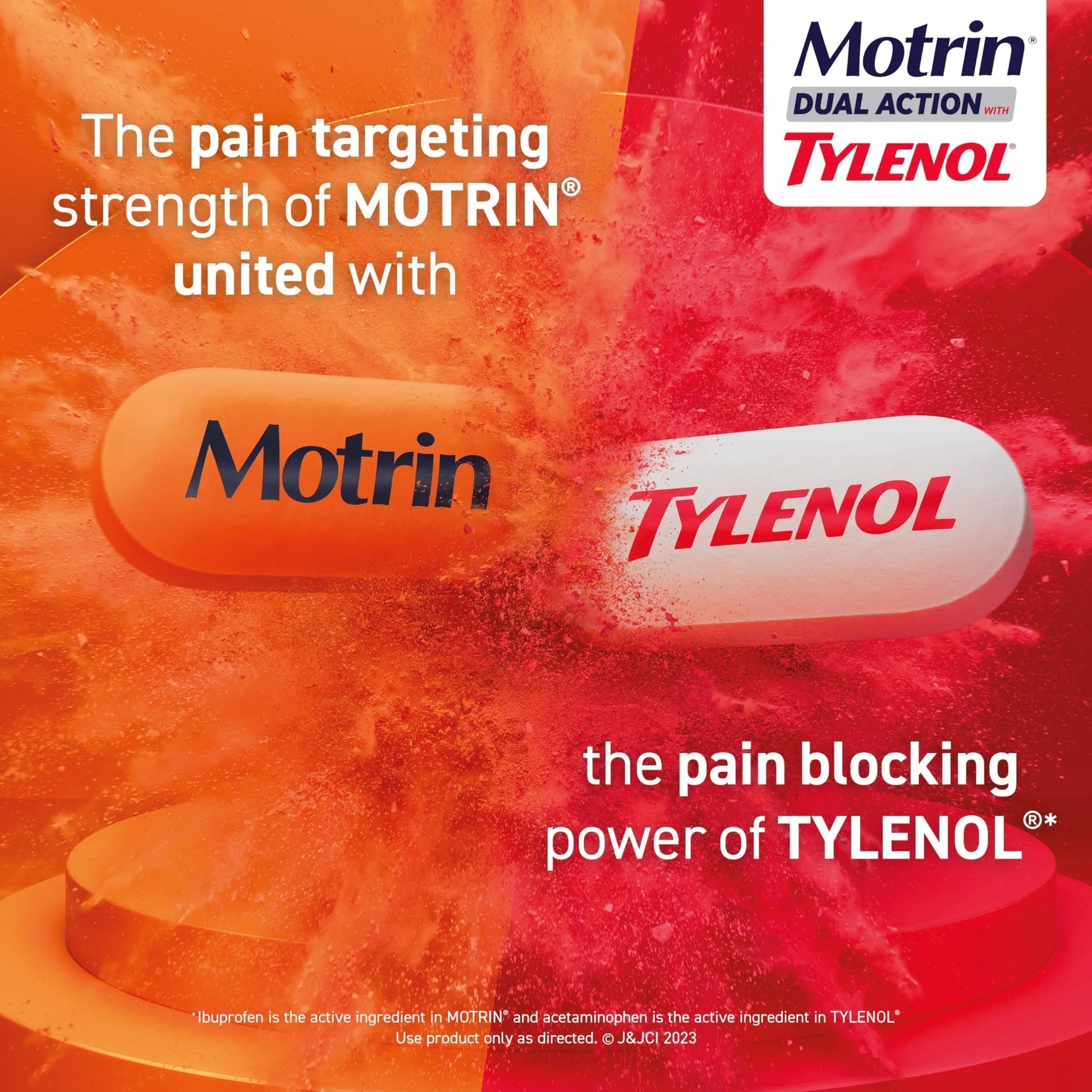 Motrin Dual Action with Tylenol, Fast-Acting Dual Action Pain Reliever with Ibuprofen & Acetaminophen for Minor Aches & Pains, Ibuprofen (NSAID) 125 mg & Acetaminophen 250 mg, 80 ct Motrin Au supplements