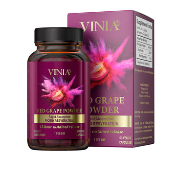 VINIA 12-Hour Sustained Release Piceid Resveratrol Supplement. Nitric Oxide Supplement VINIA Au supplements