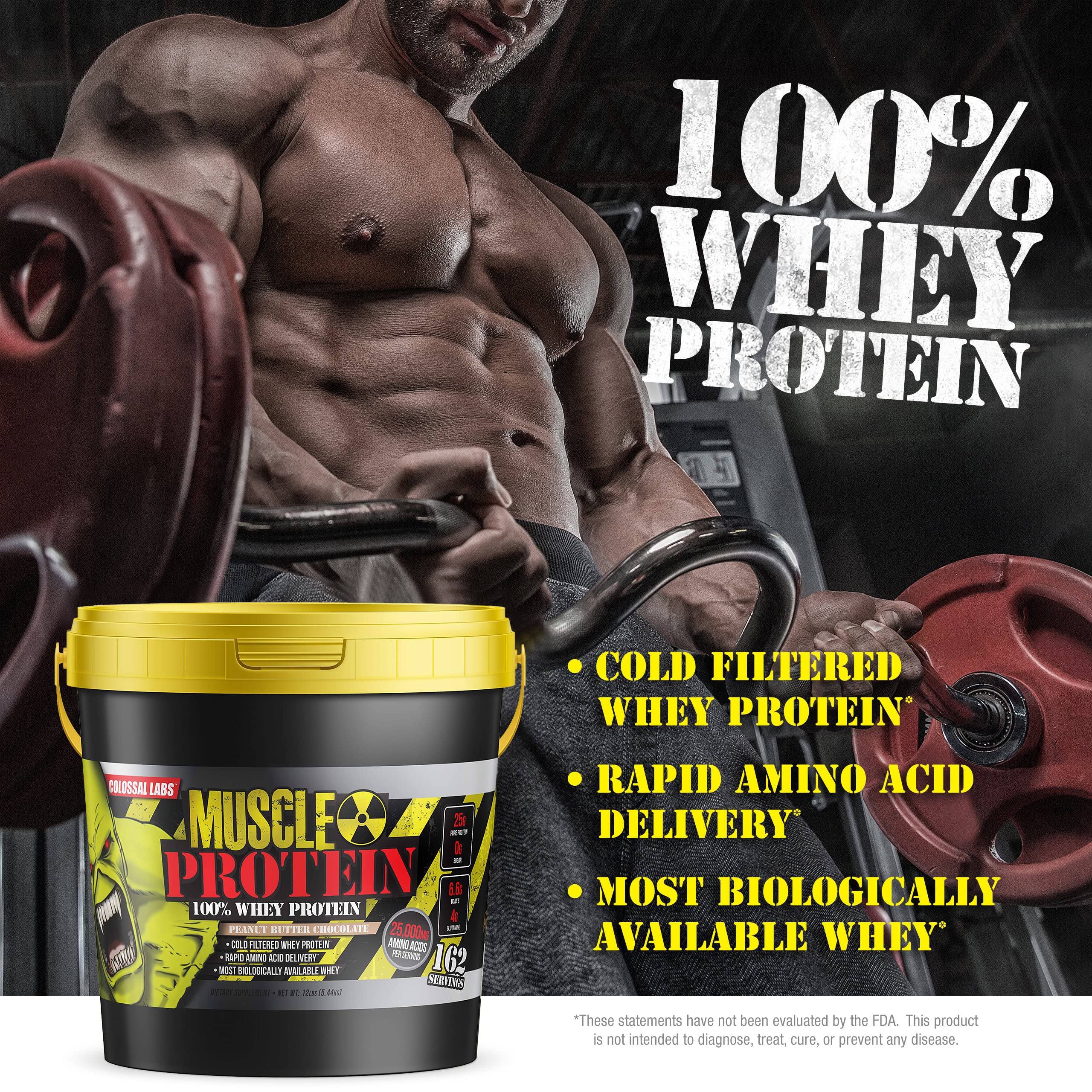 COLOSSAL LABS Muscle Growth Whey Protein [12 lbs/Pack of 1]–Peanut Butter Chocolate COLOSSAL LABS Au supplements