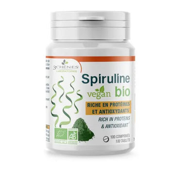 Vegan and organic spirulina LES 3 CHENES 100 tablets LES 3 CHENES Au supplements