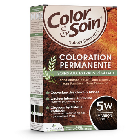 Permanent hair dye 5W golden brown Color&Soin LES 3 CHENES