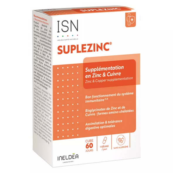 Ineldea Suplezinc Zinc & Copper Supplement 60 capsules