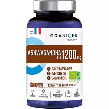Granions Ashwagandha 1200mg Organic 60 Tablets
