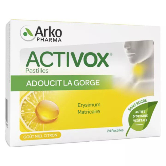 Arkopharma Activox Softens The Throat 24 lozenges - Honey Lemon Flavor