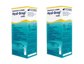 2pcs/20ml Hyal Multi Eye Drops/Tired,Red and Dry Eyes,Moisturizes,Soothes