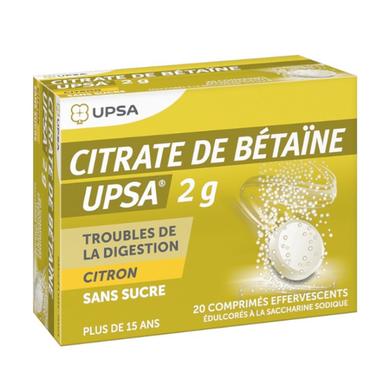 Citrate de betaine lemon flavour 2g, effervescent tablets - UPSA