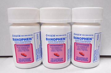 Major Banophen Diphenhydramine 50mg Antihistamine 100ct