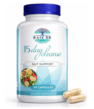 RAIZ DE 15-Day Digestive Detox Gut Cleanse - Senna, Cascara Sagrada, Psyllium Husk