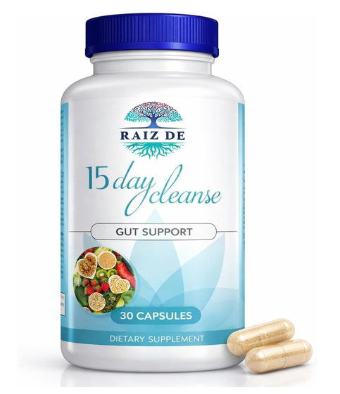 RAIZ DE 15-Day Digestive Detox Gut Cleanse - Senna, Cascara Sagrada, Psyllium Husk