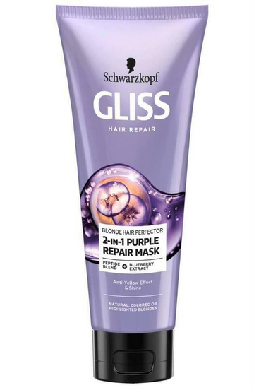Schwarzkopf Gliss Hair Repair Purple Mask for Blonde and Bleached Hair 200Ml